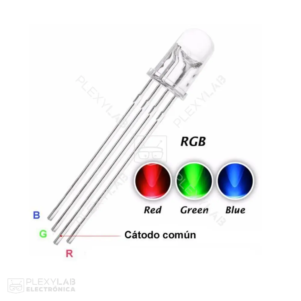 LED RGB de 5 mm transparente