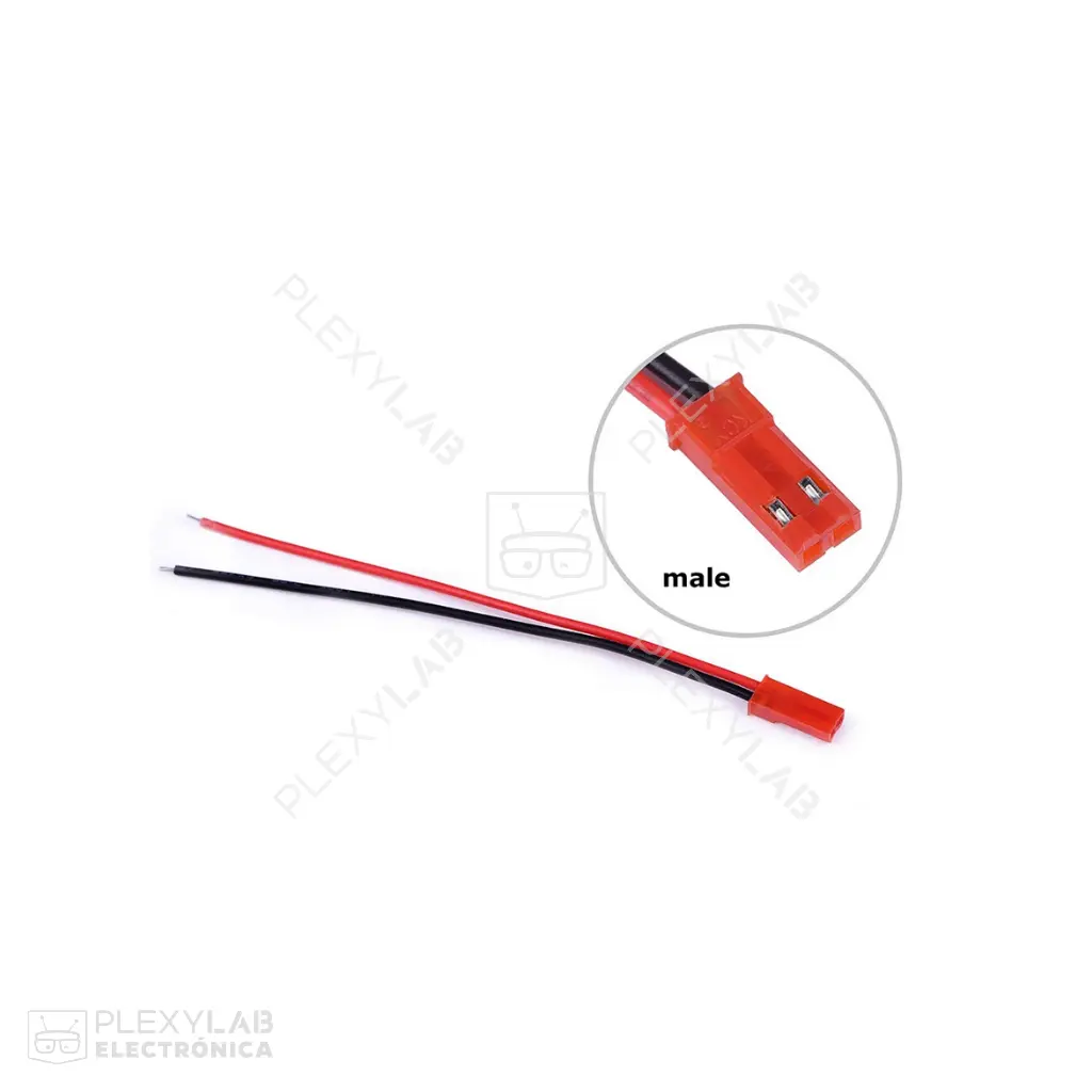 Cable con conector JST RCY (SYP y SYR) de 2 pines, espaciado 2.5 mm, longitud 15 cm