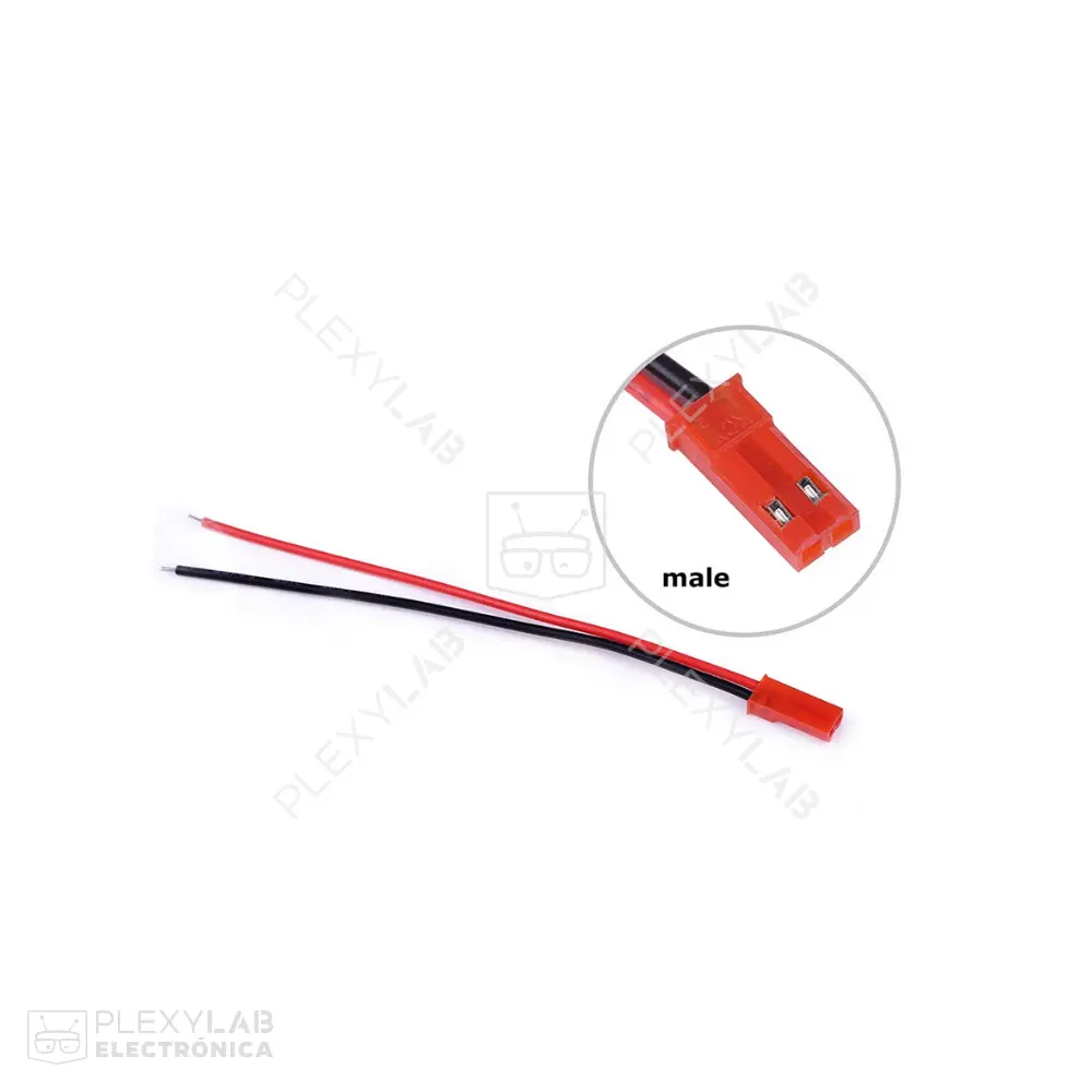 Cable con conector JST RCY (SYP y SYR) de 2 pines, espaciado 2.5 mm, longitud 15 cm
