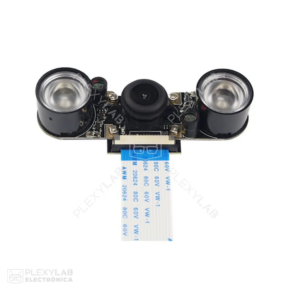 Cámara ojo de pez OV5647 para Raspberry Pi, 5MP 1080p 30FPS, visión nocturna IR, FOV130°, incluye cable Flex CSI