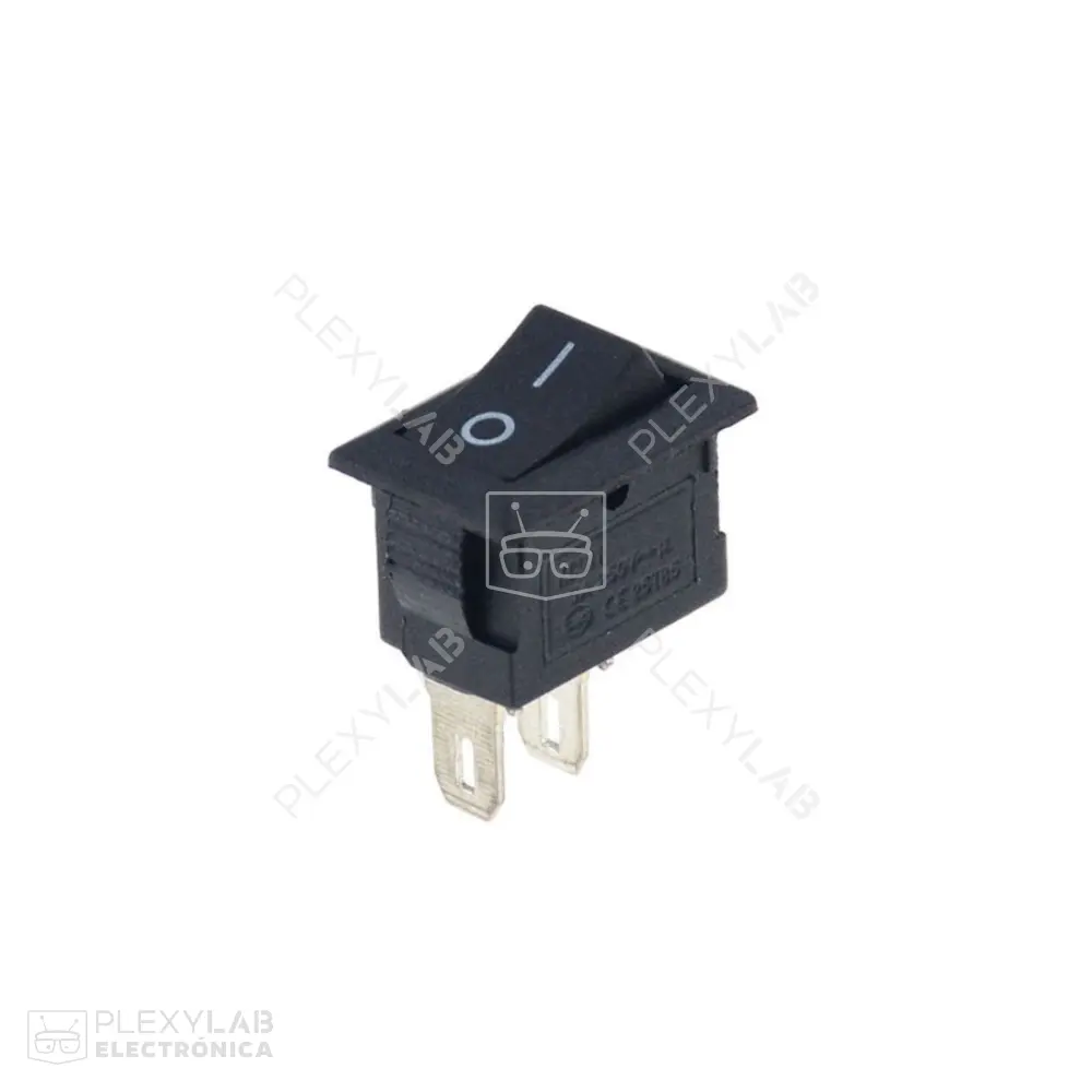 Mini interruptor switch KCD11 de 10x15 mm de 2 pines color negro