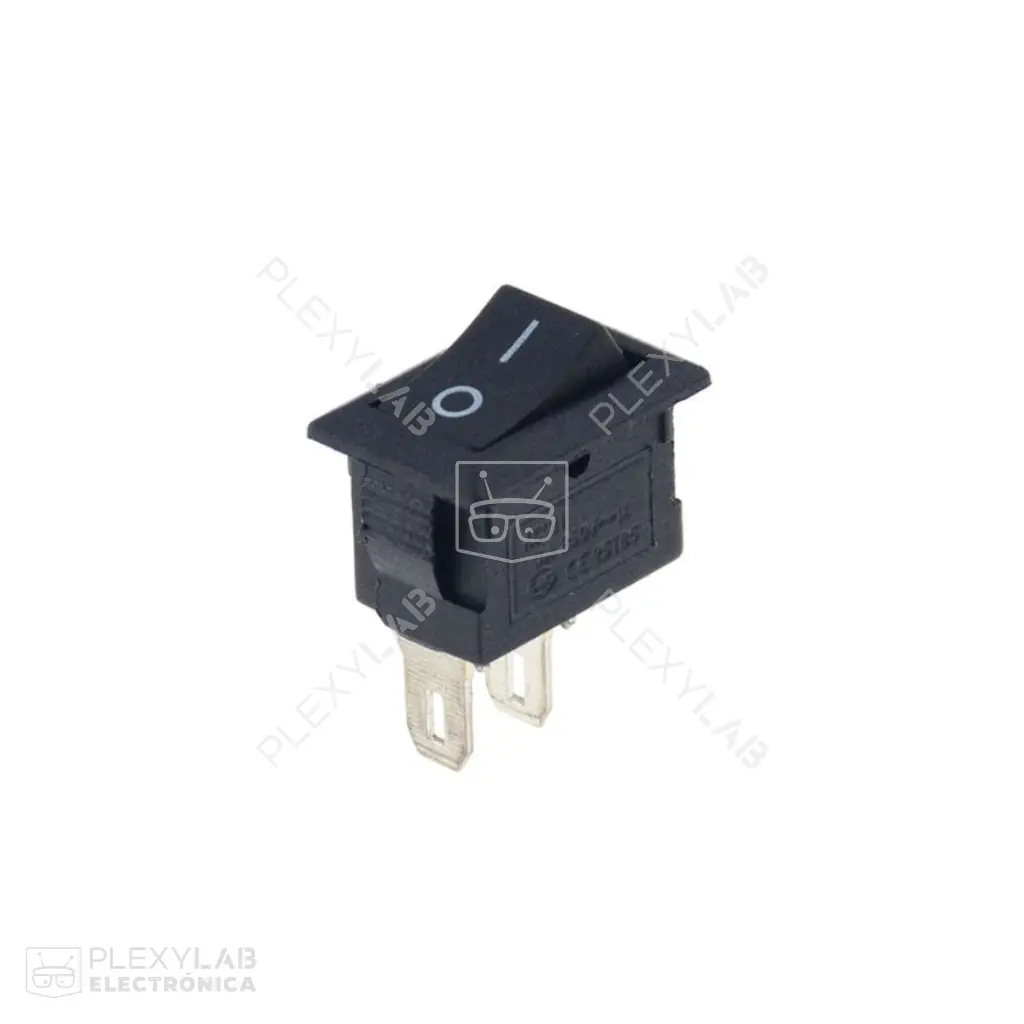 Mini interruptor switch KCD11 de 10x15 mm de 2 pines color negro