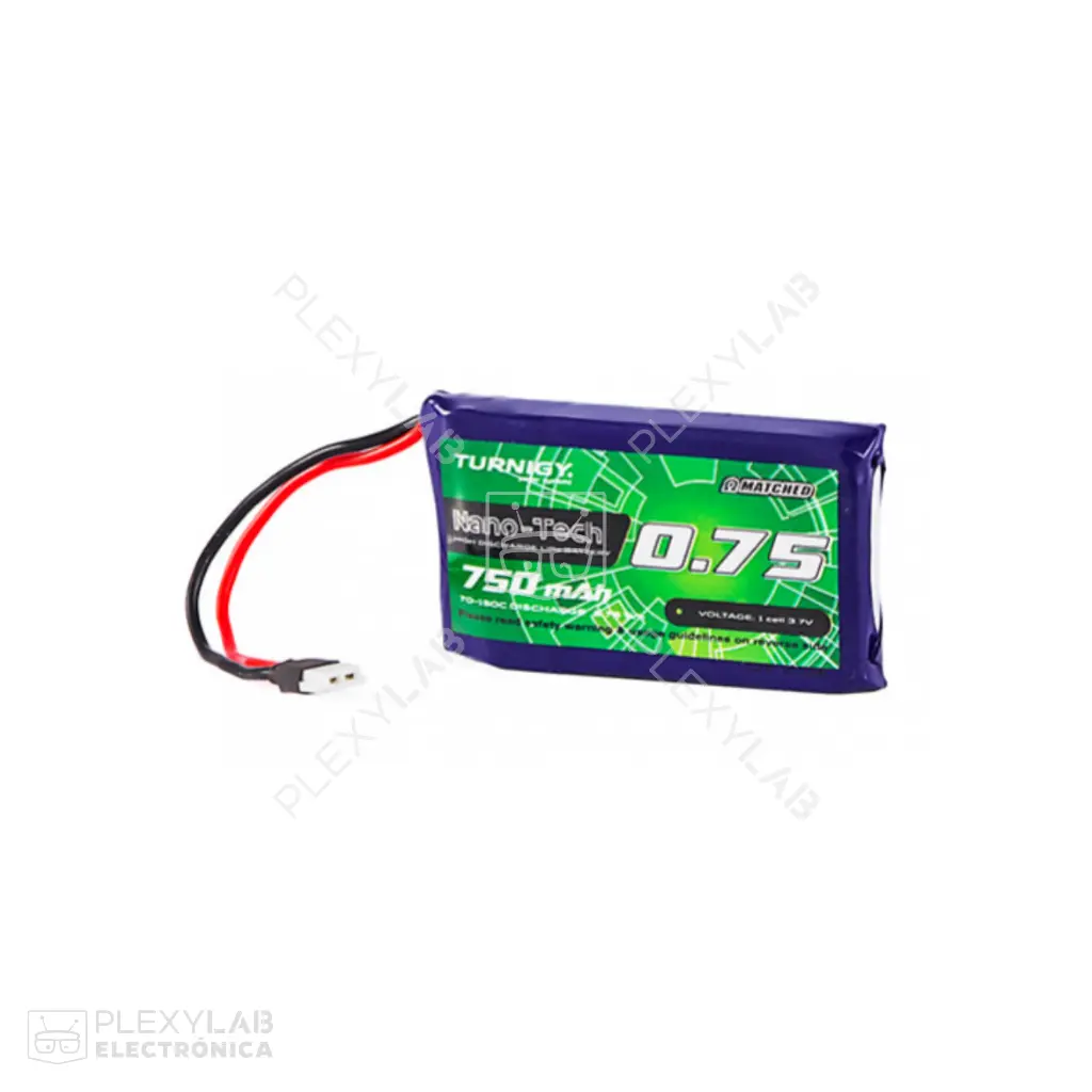 Batería de litio Lipo 1S 70-150C de 750mAh Turnigy Nano-Tech de 3.7V 1 celda