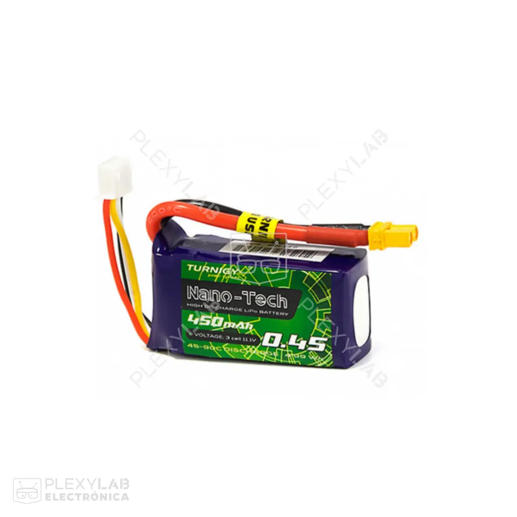 Batería de litio Lipo 3S 45-90C de 450mAh Turnigy Nano-Tech de 11.1V 3 celdas 