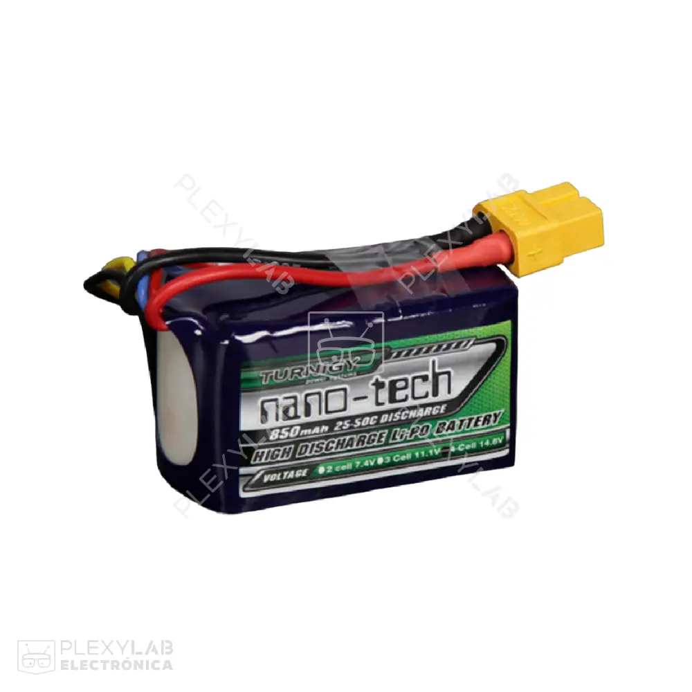 Batería de litio Lipo 4S 25-50C 850mAh Turnigy Nano-Tech de 14.8V 4 celdas
