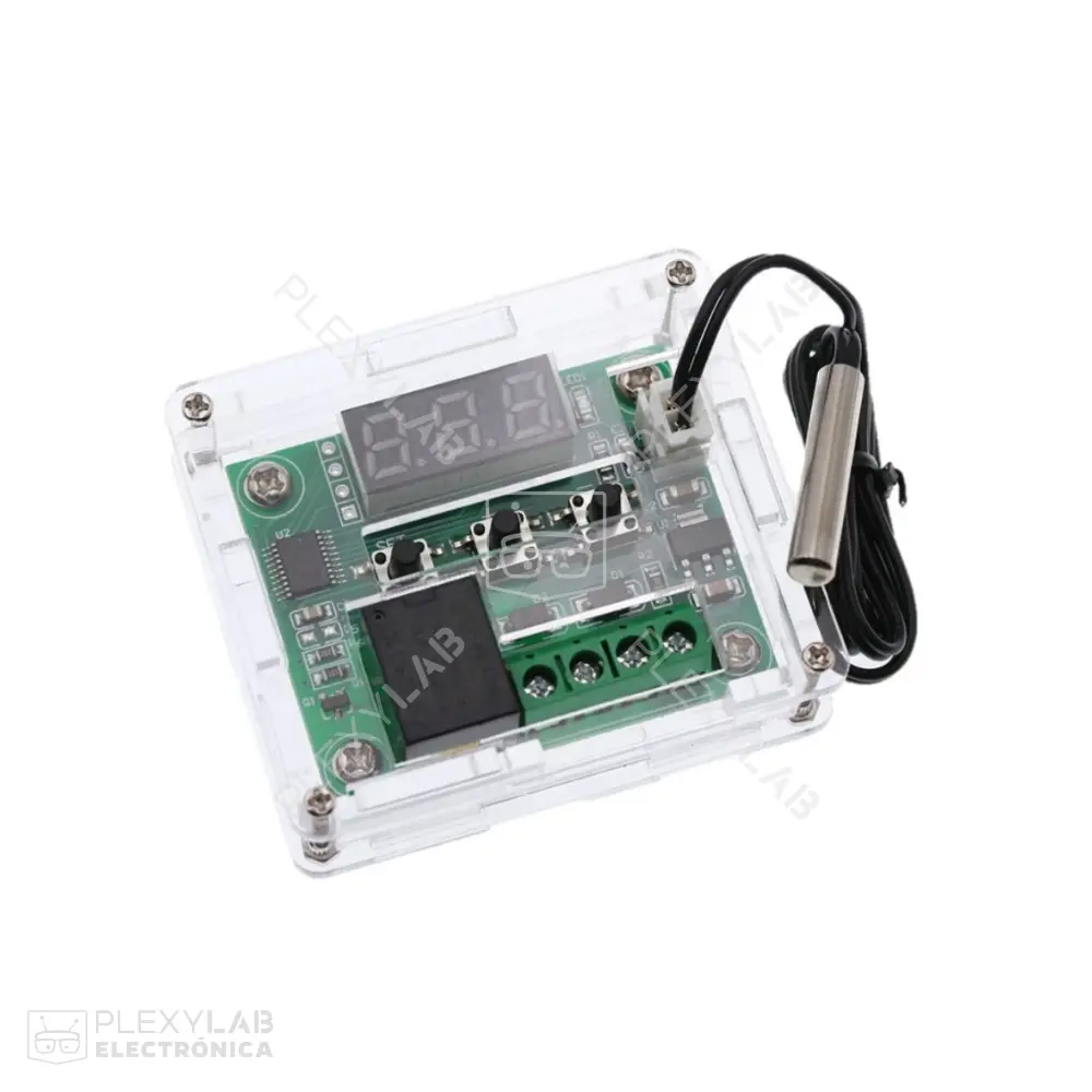 Módulo termostato W1209 12 VDC incubadora incluye case de acrílico