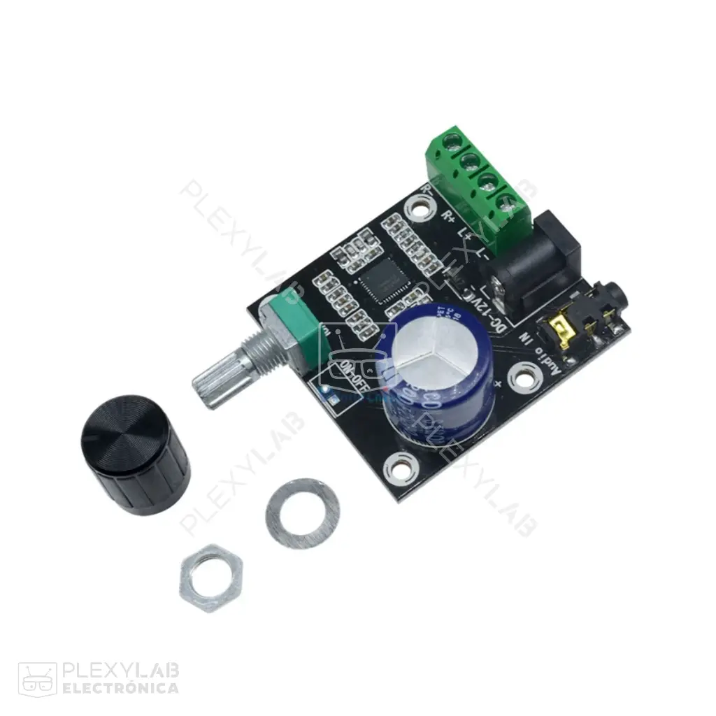 Módulo amplificador de audio estéreo PAM8610 2x15W con conectores para Arduino