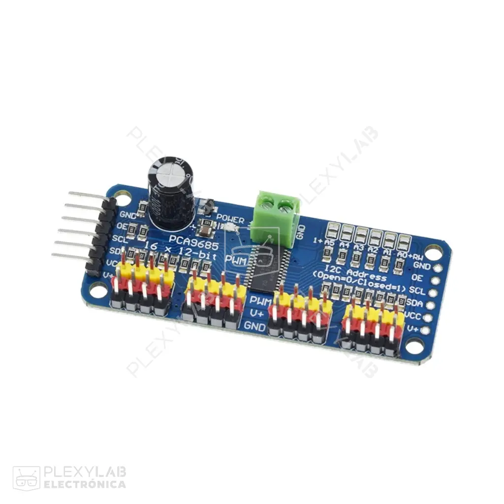 Módulo driver para servomotores PCA9685 I2C de 16 canales 12 bits