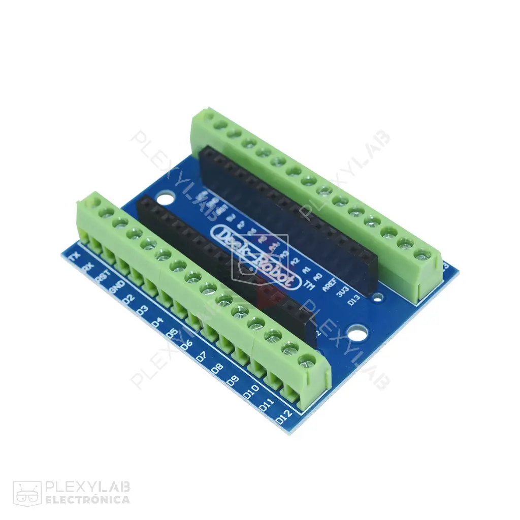 Shield adaptador de terminal expansión a borneras para Arduino Nano
