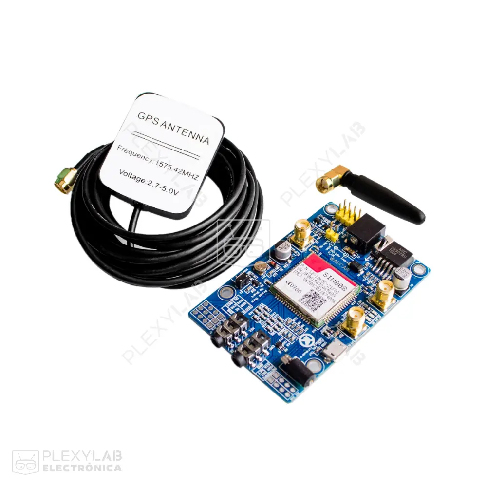 Módulo SIM808 GSM GPRS GPS con antenas, compatible con Arduino y RPi