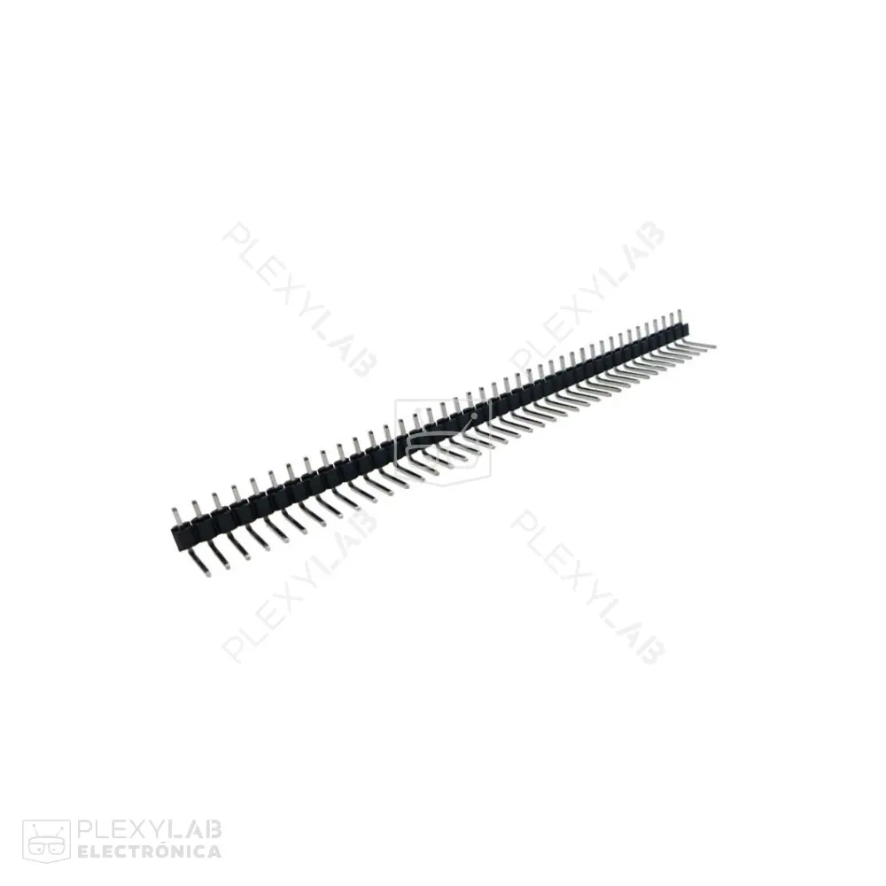 Peineta header macho simple en L, 90°, 1X40 pines, separación 2.54 mm