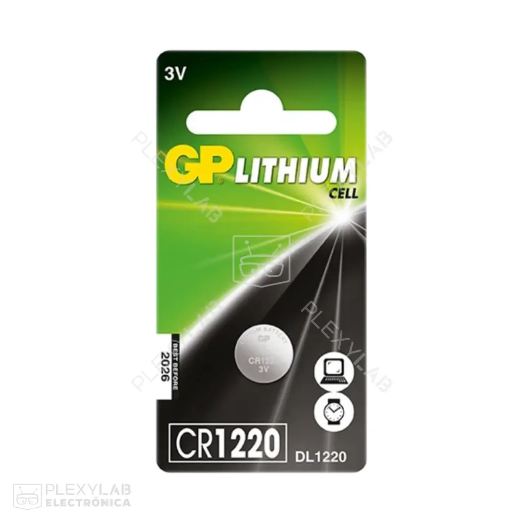 CR1220 Pila de Litio GP de 3V tipo botón