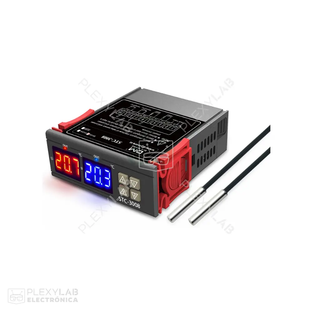 Controlador termostato digital dual STC-3008 de 110VAC