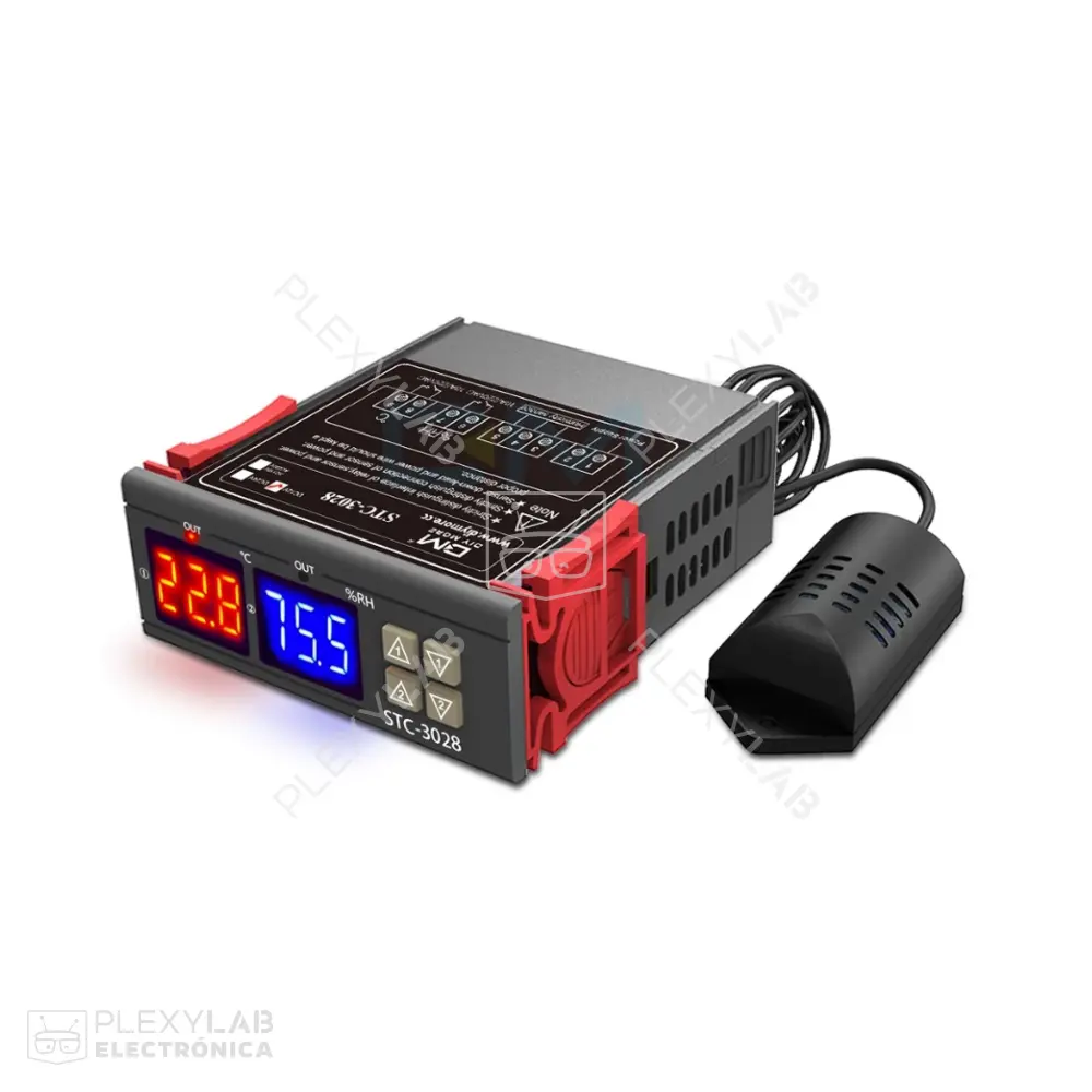 Controlador termostato higrómetro digital STC-3028 de 110 VAC