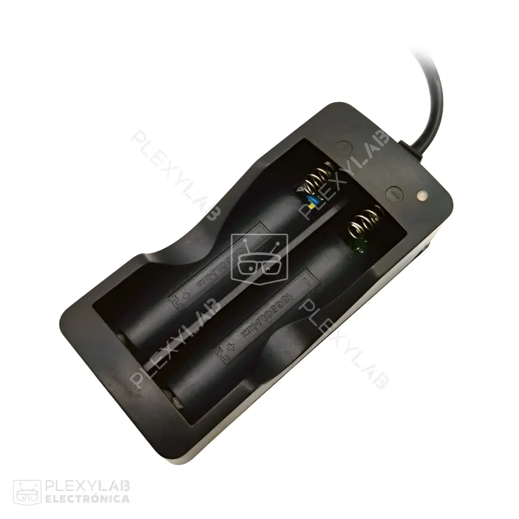 Cargador para dos baterías de litio 18650 de 3.7V 2x18650 con enchufe