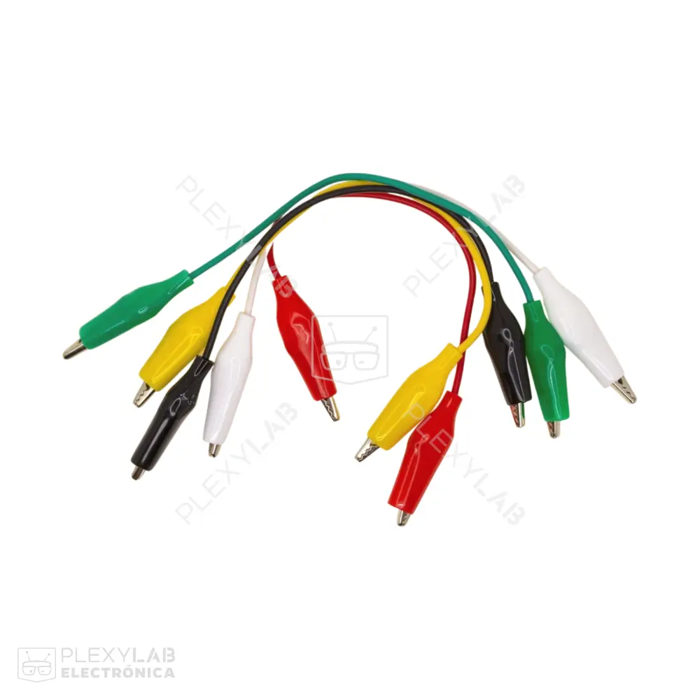Cable de 15 cm con conectores lagarto pequeños