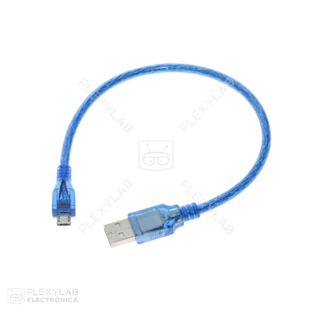 Cable micro USB a USB para alimentación y datos, color azul