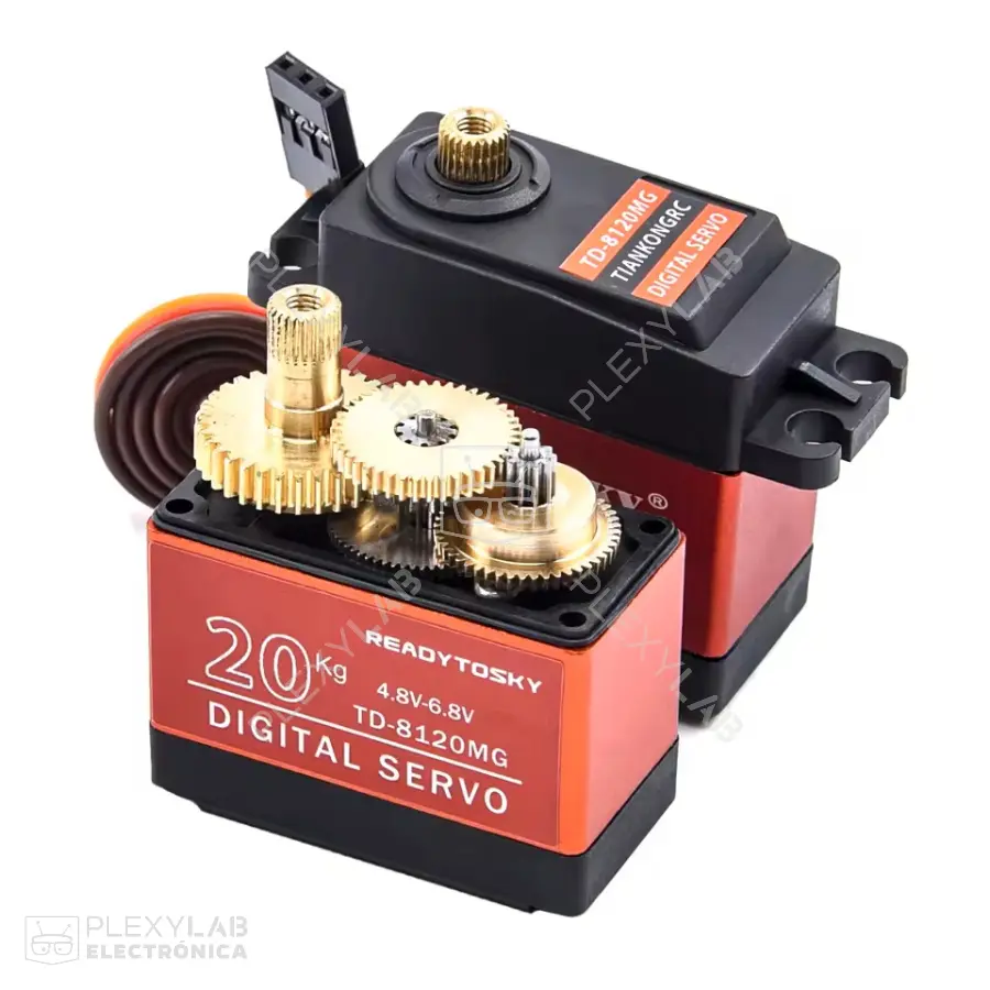 TD-8120MG Servomotor de 20 Kg/cm alto torque, engranajes metálicos