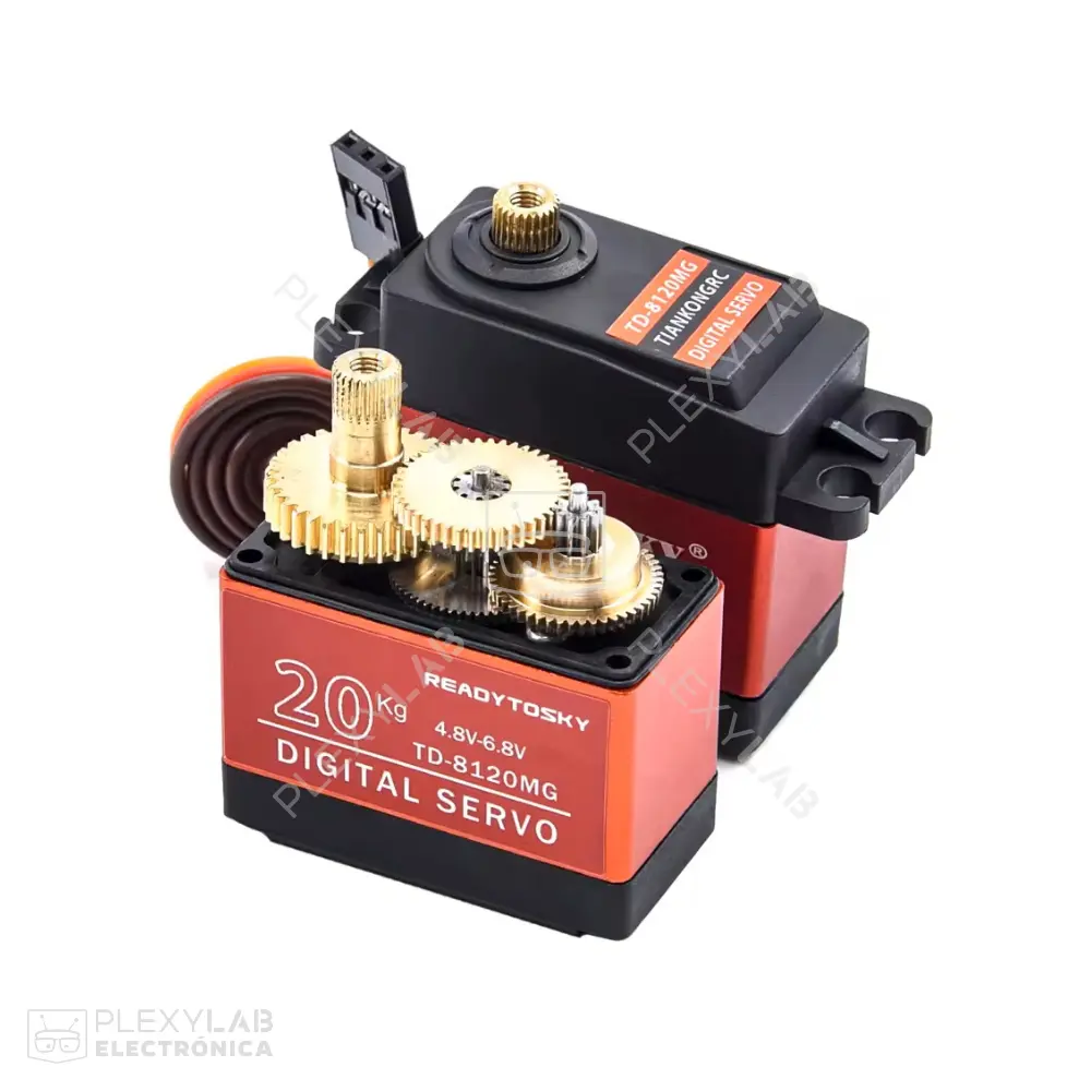 TD-8120MG Servomotor de 20 Kg/cm alto torque, engranajes metálicos