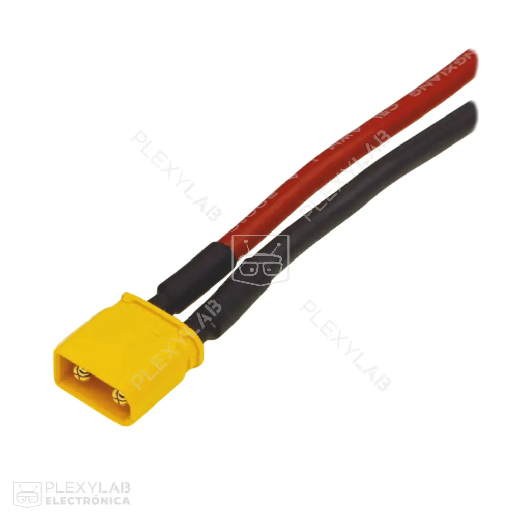 Cable con conector AMASS XT30U 2 pines, 15 A, aislante de silicona AWG 16, para baterías LiPo, longitud 15 cm