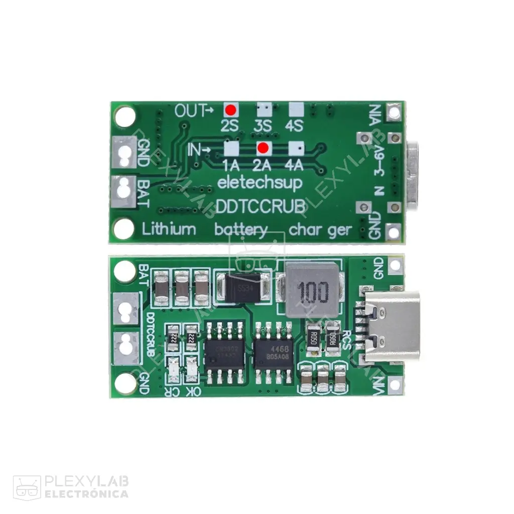 Módulo de carga multi celda CN3302 2S 7.4V para baterías de litio Li-Ion LiPo con conector USB Tipo C
