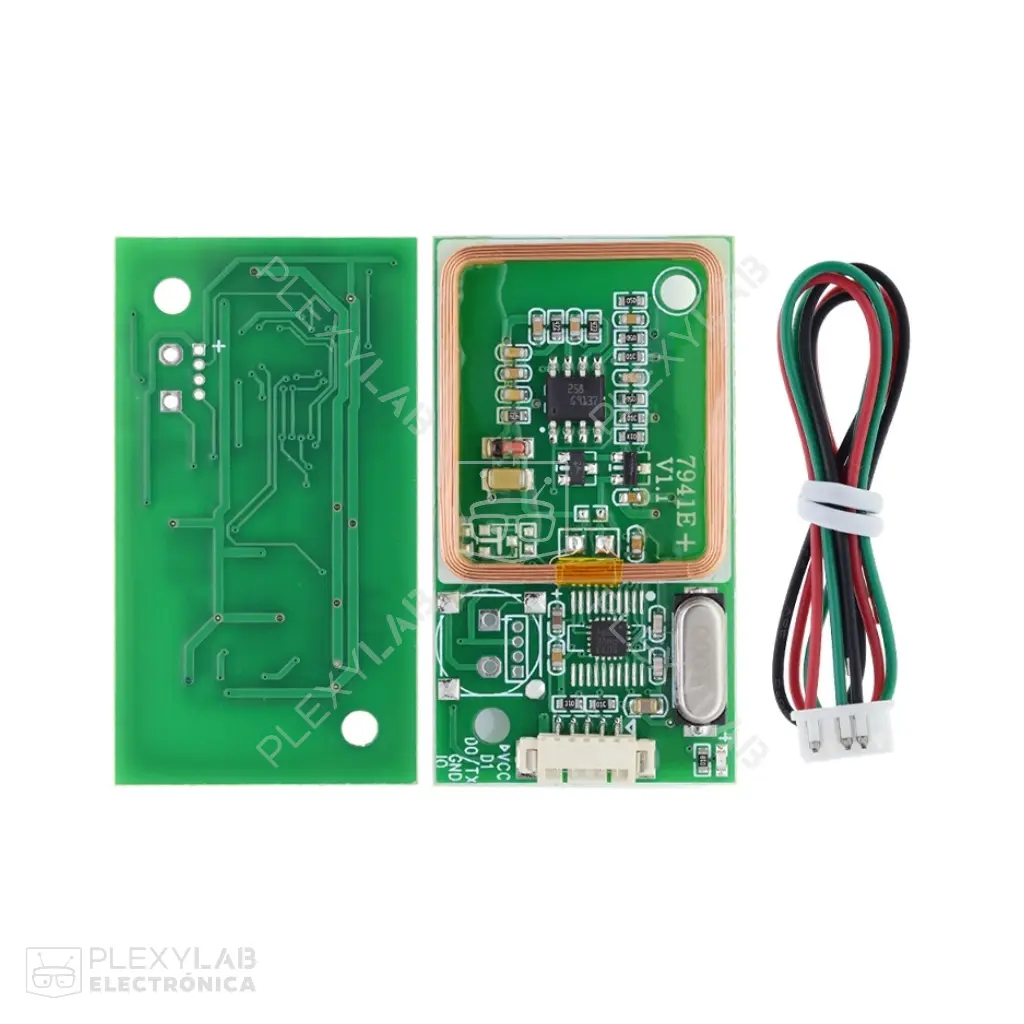 Módulo lector RFID 7491E UART inalámbrico para tarjetas de 125 Khz EM4100