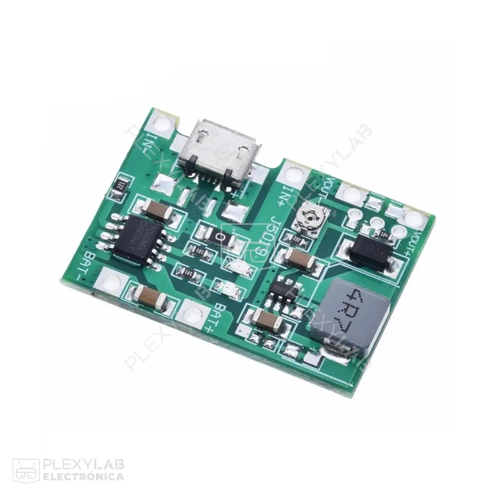 Módulo de carga J5019, TP4056 con regulador de voltaje Step Up MT3608