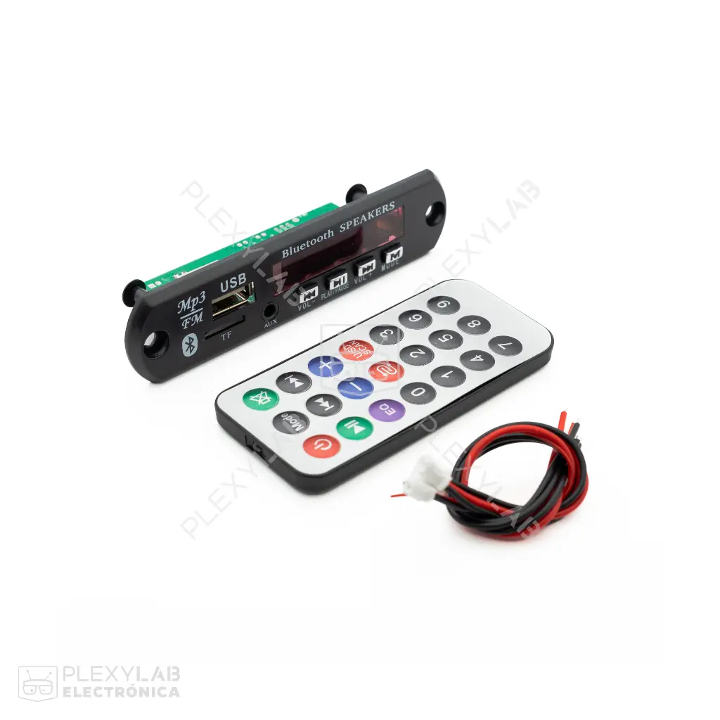 Módulo MP3 Bluetooth XLX-1016T con amplificador 2x25W, Car Audio 12V FM Radio USB con control remoto