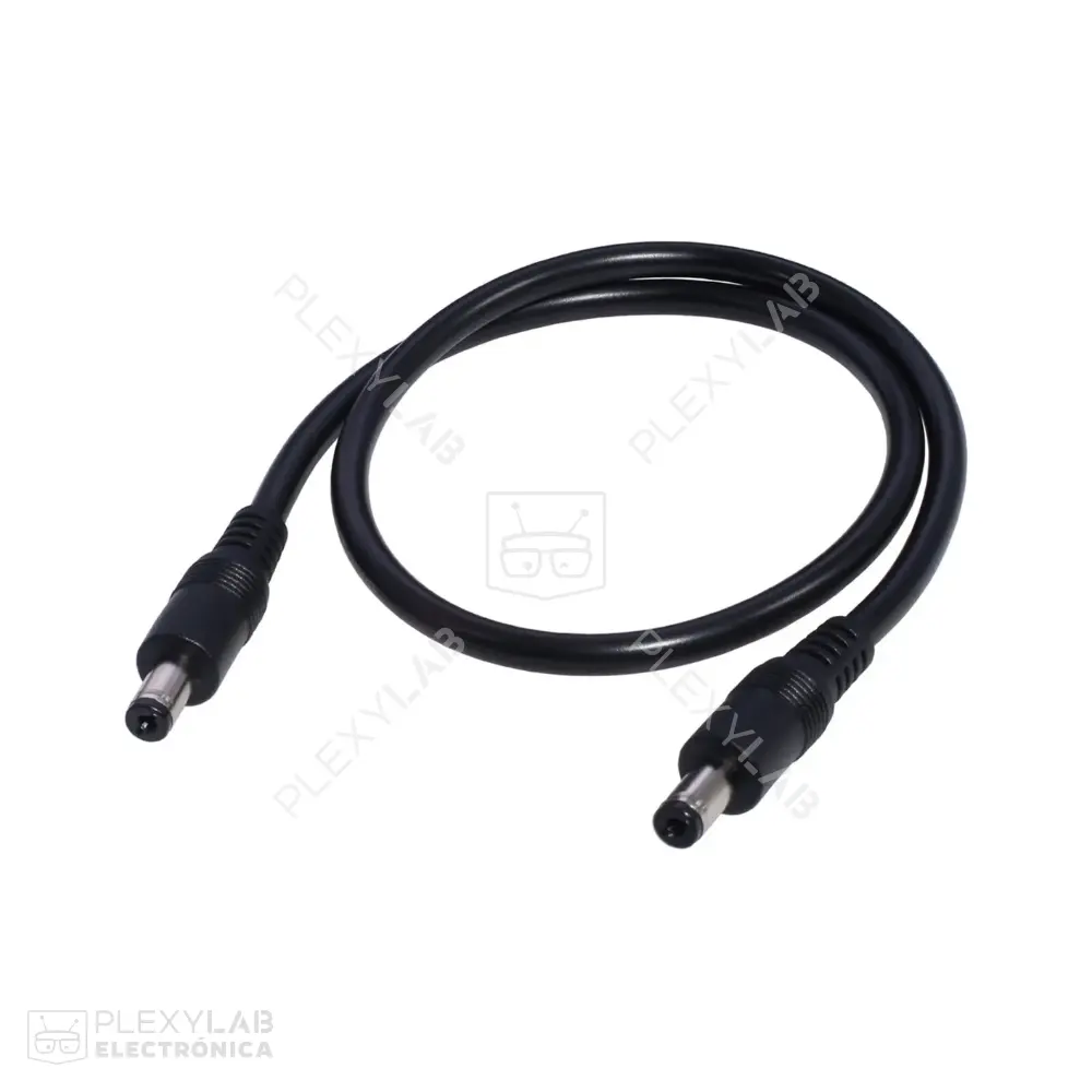 Cable de alimentación con conectores Macho-Macho tipo plug de 5.5x2.1 mm longitud de 1 metro
