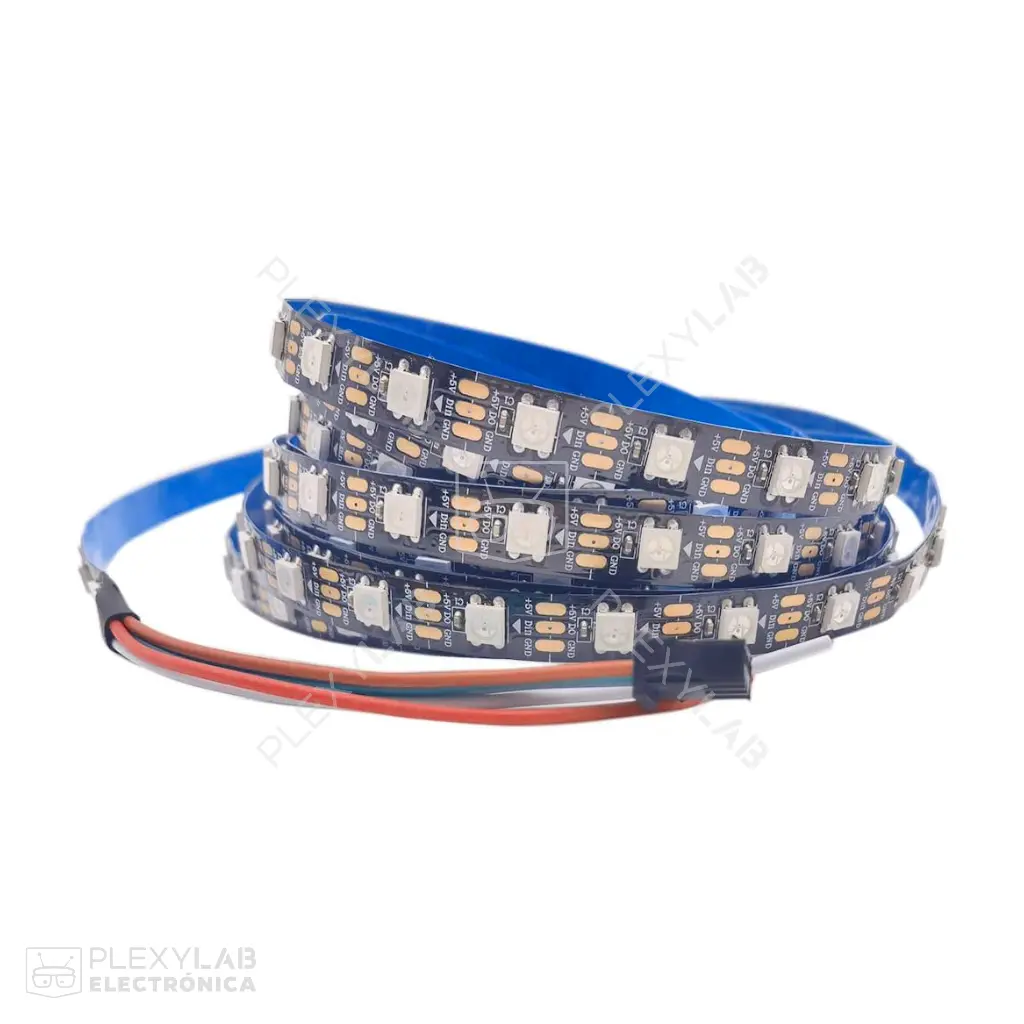 Tira LED RGB WS2812B 5050 SMD de 1 metro con 60 LEDs por metro