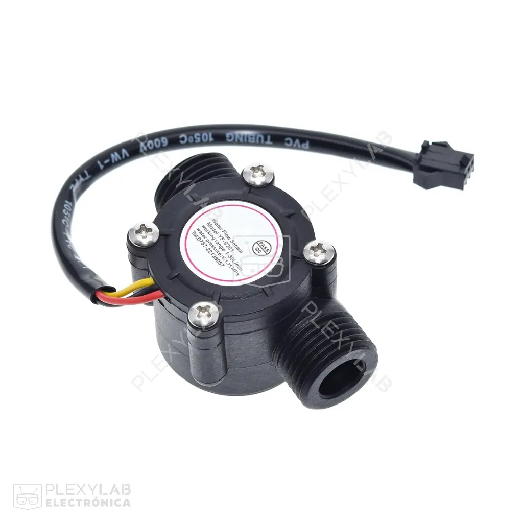 Sensor de flujo de agua DC de rango de 5 a 18V, Medidor de flujo Hall Sensor de flujo Control de agua Interruptor de sensor de flujo de líquido de rango de 1 a 30L/min 2.0MPa YF-S201 de 1/2"