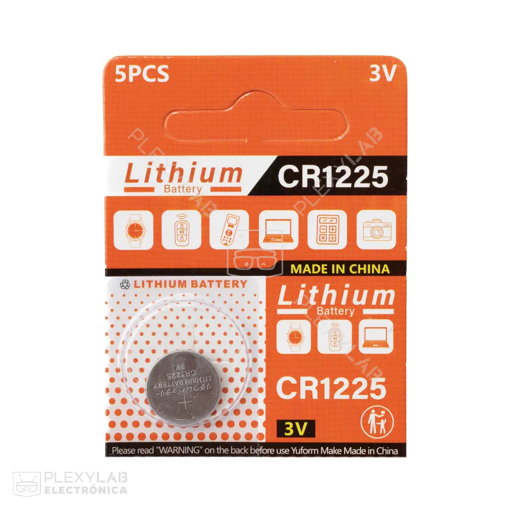 CR1225 Pila de Litio de 3V tipo botón