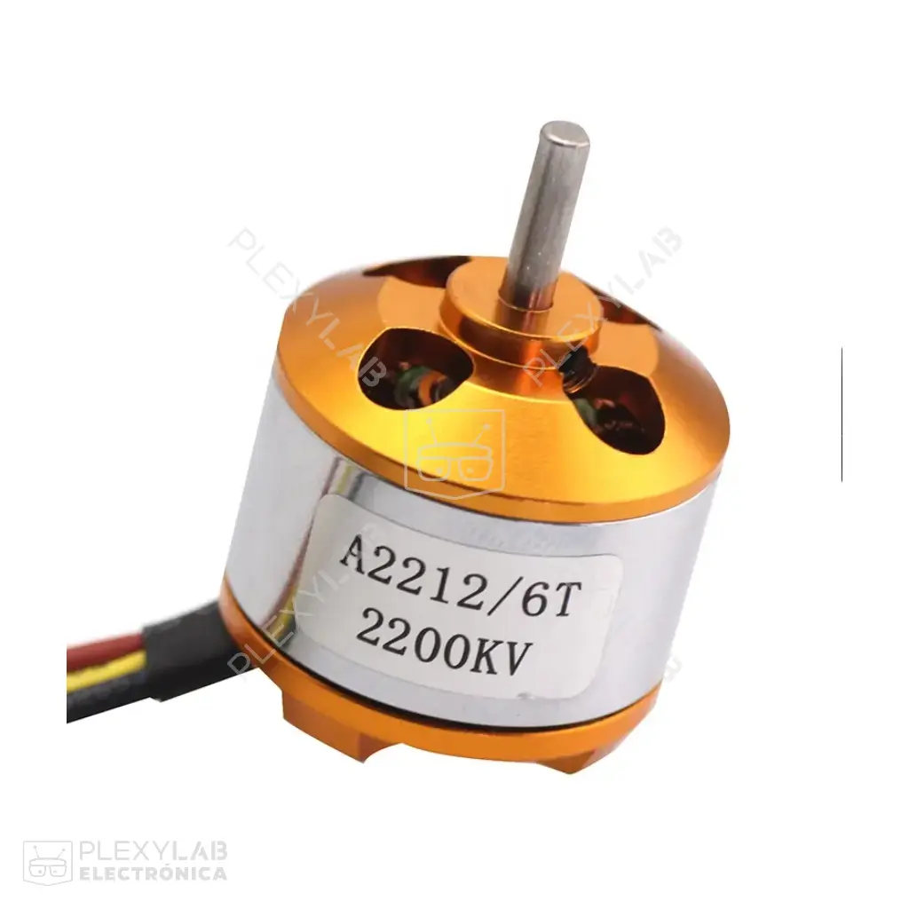 Motor brushless A2212/6T 2200KV sin escobillas con conectores soldados
