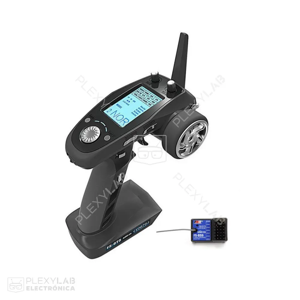 Radio control remoto RC RF FlySky FS-GT5 2.4GHz de 6 canales con receptor FS-BS6, para vehículos, drones