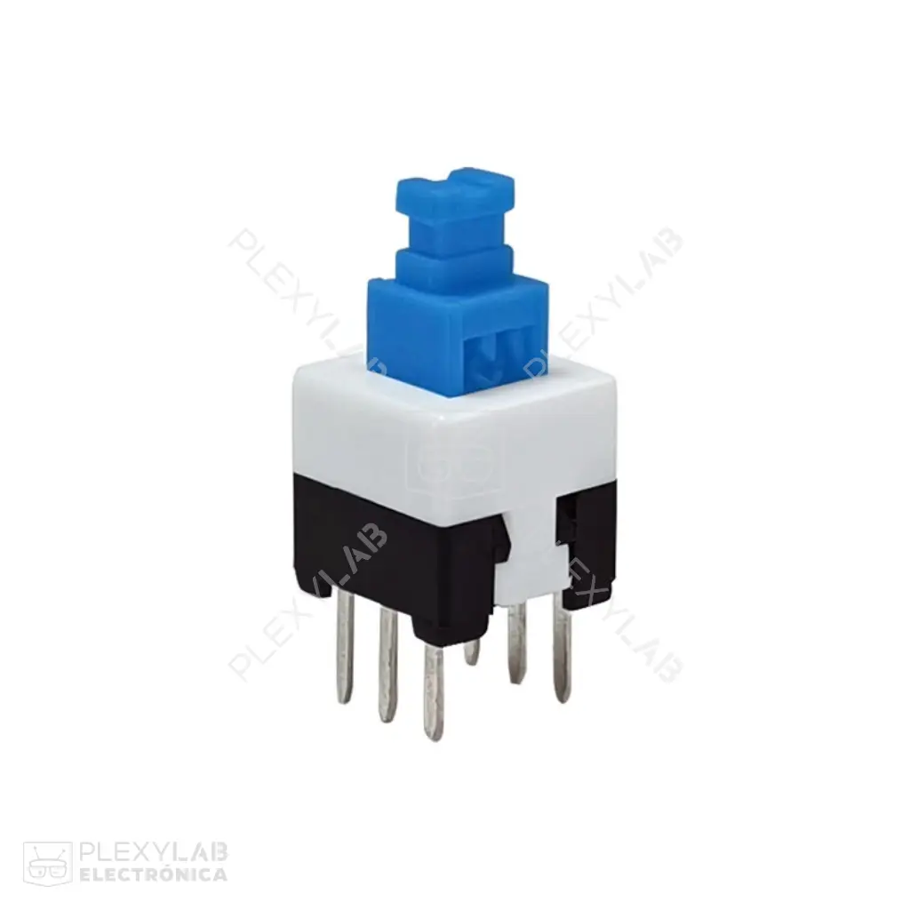 Interruptor switch azul-blanco de 6 pines de 8x8 mm 2.54 mm