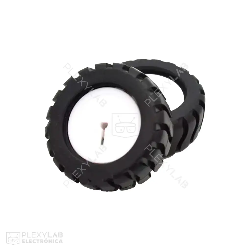 Par de ruedas, llantas 42x19mm, agujero eje 3mm tipo D