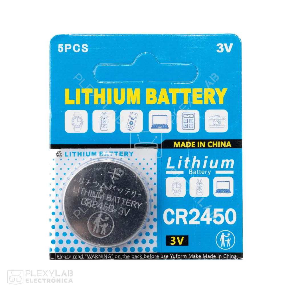 CR2450 Pila de Litio de 3V tipo botón
