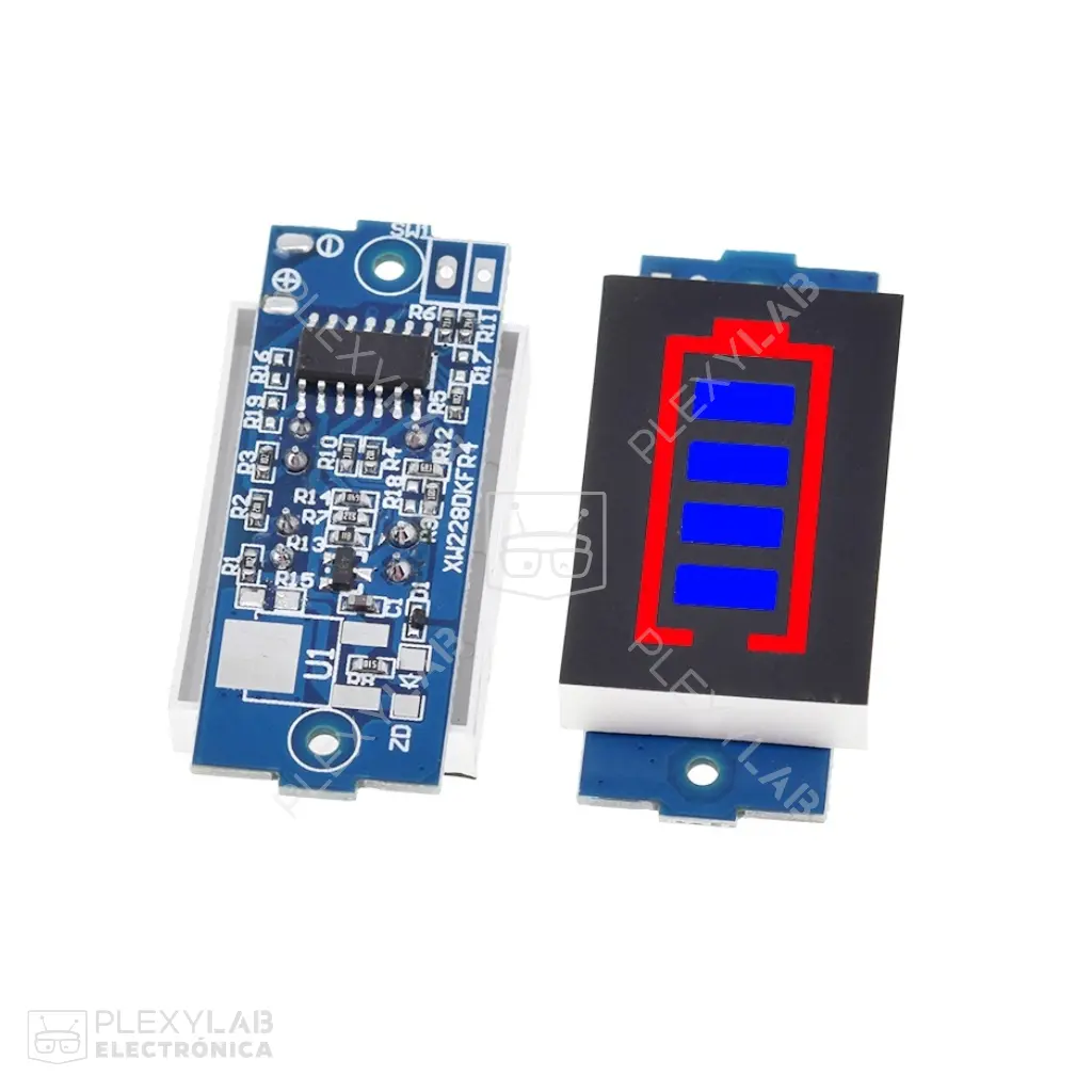Módulo indicador de nivel de batería de Litio Li-ion, LiPo 3S, 3 celdas, 11.1V, color azul