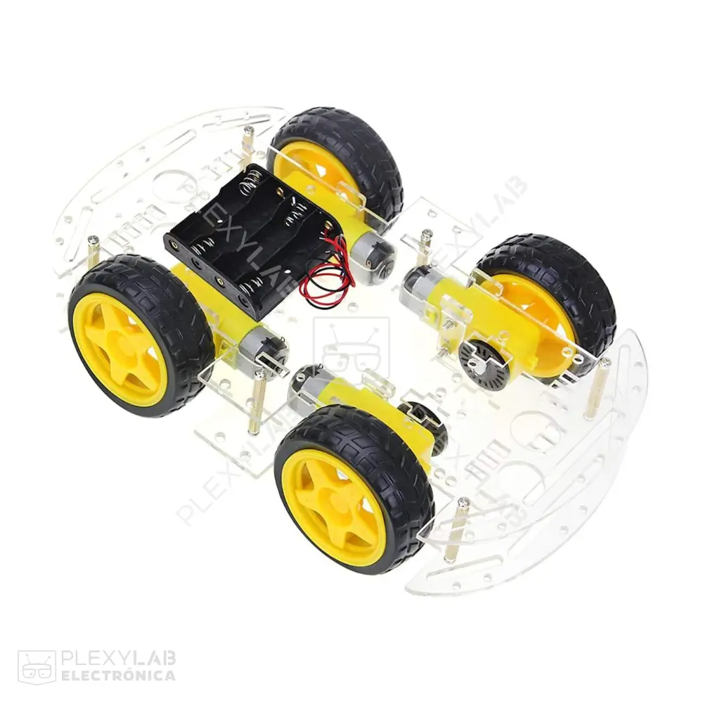 Kit chasis carro 4WD con 4 motores 2 bases acrílicas y encoders