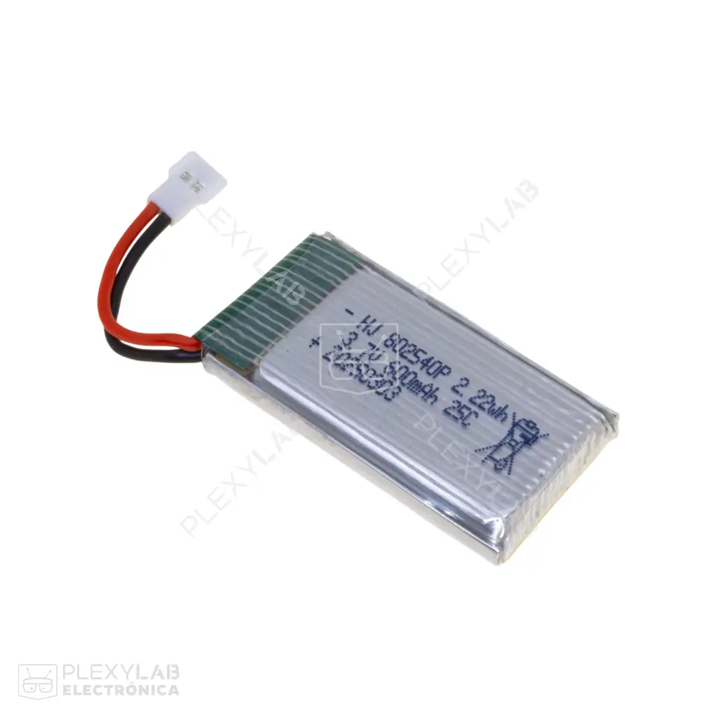 HJ 802540 600mAh 1S 25C 3.7V 2.22Wh Batería Lipo Litio de 1 celda conector MOLEX 51005 2mm