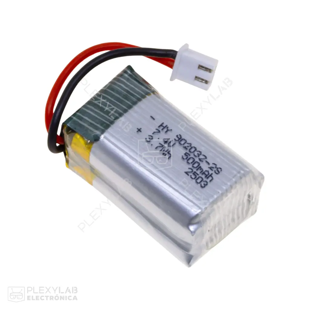 HY 902032-2S 500mAh 2S 15C 7.4V 3.7Wh Batería Lipo Litio de 2 celdas conector XH2.54