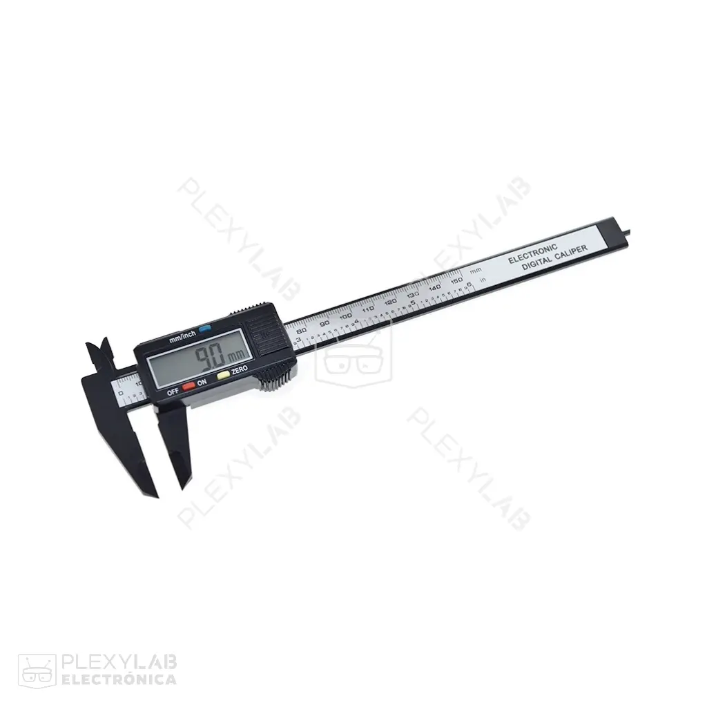 Calibrador digital de plástico 150mm con pantalla LCD de 6 pulgadas