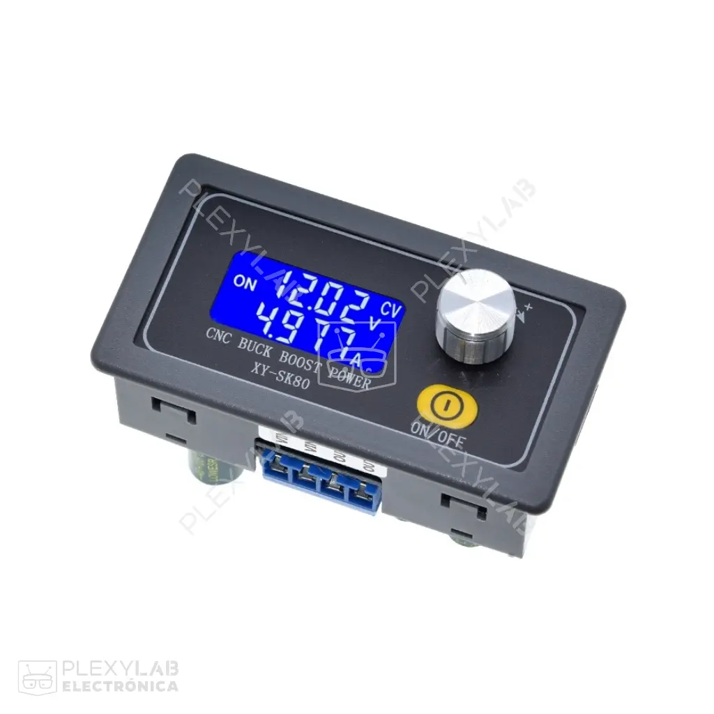 XY-SK80 Módulo convertidor fuente regulable Buck-Boost de 0.6–36V 5A fuente de alimentación variable 5V/12V/24V