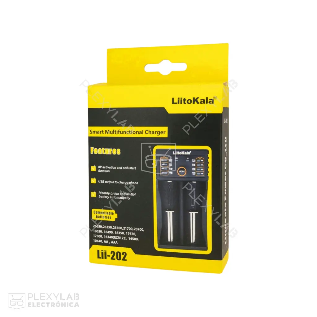 Cargador inteligente Lii-202 para dos baterías pilas de litio marca LiitoKala