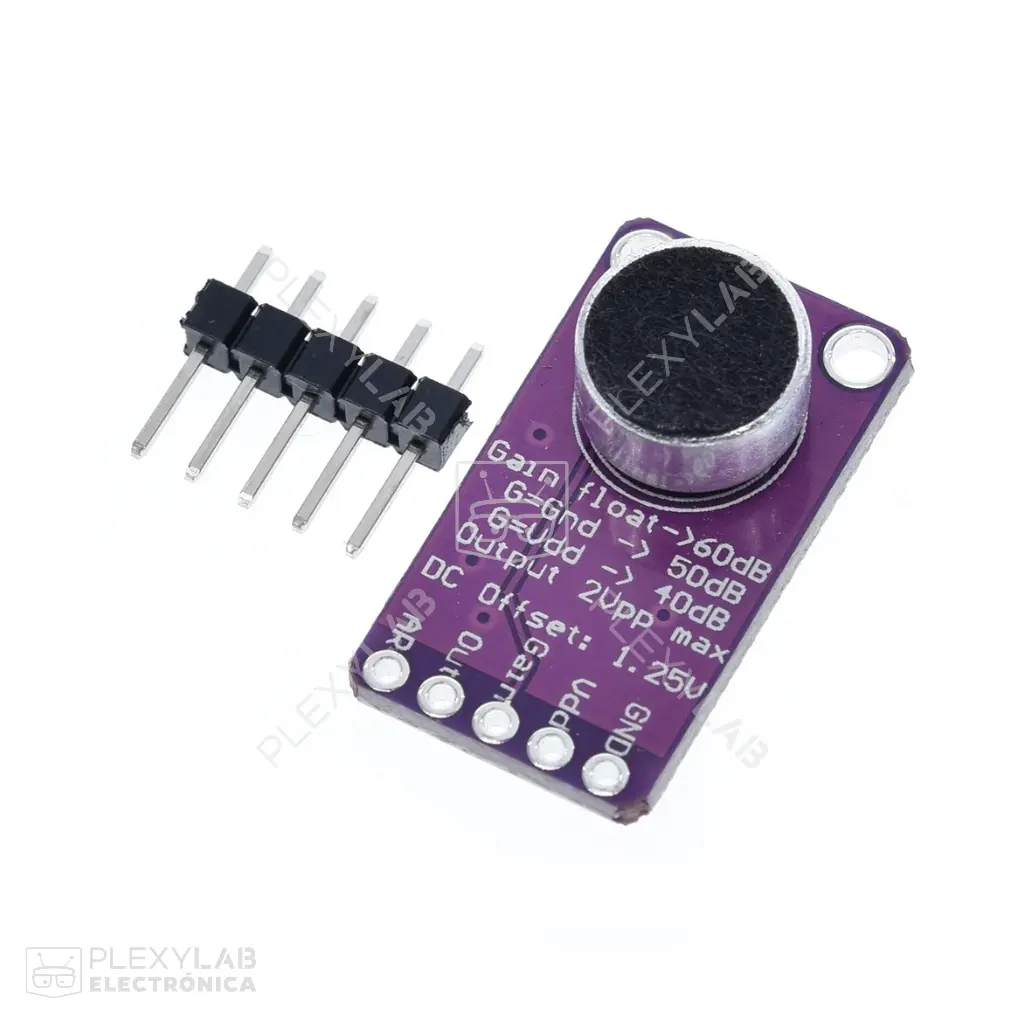 Módulo amplificador con micrófono MAX9814 con control automático de ganancia 