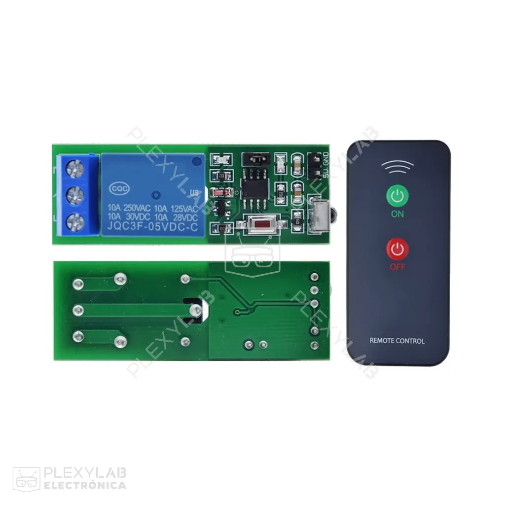 Módulo relé infrarrojo de una vía de 5V con control remoto con pila 