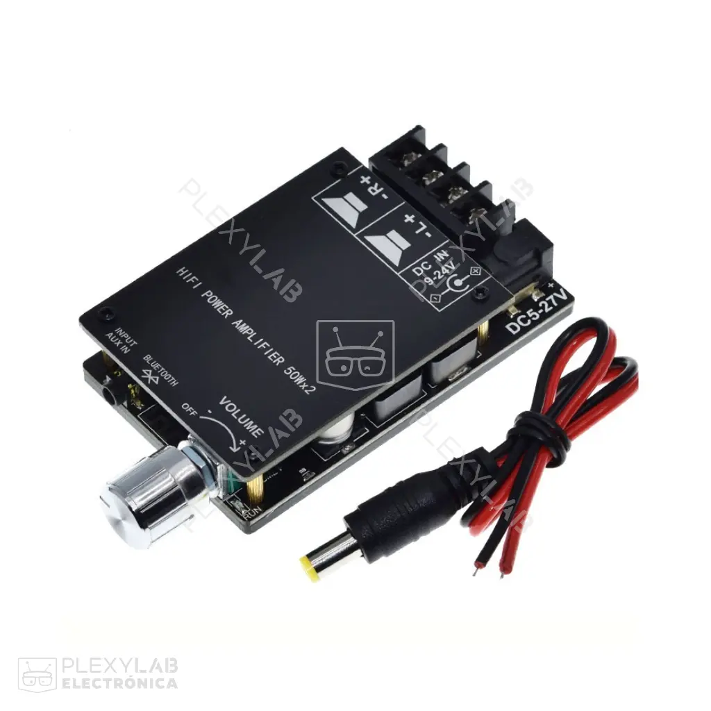Módulo amplificador Bluetooth 5.0 TPA3116 ZK-502C estéreo 2x50W con case 