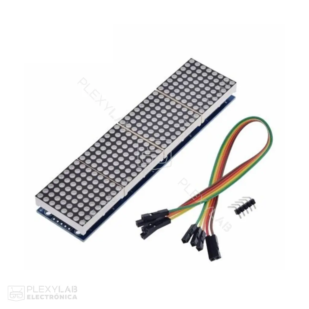 MAX7219 Módulo con 4 matrices de LEDs 8x8 5V cátodo común color rojo