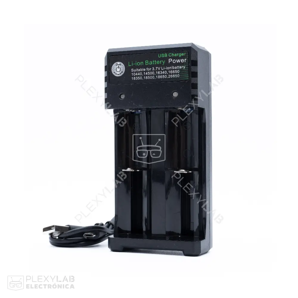 Cargador para baterías de litio 18650 de 3.7V 2 slots BH-042100-02U