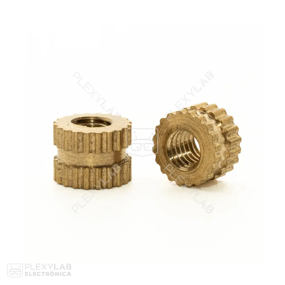 Inserto roscado latón M3x4x5mm para plástico, tuerca insertable de precisión 